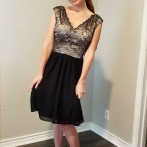 Black and Gold Lace Dress